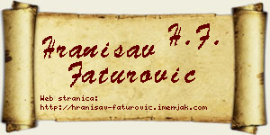 Hranisav Faturović vizit kartica